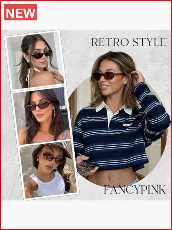 Polarized Retro Oval Sunglasses Trendy 90s Vintage Style main image 6